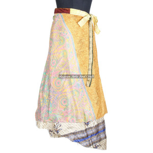 New Party Wear <b>Wrap</b> Around <b>Skirts</b> Reversible Custom Length Size Magic <b>Wrap</b> <b>Skirt</b> Indian Multi Layered Long Silk <b>Wrap</b> <b>Skirts</b> - Product Image 6