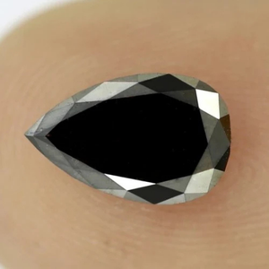 Diamant noir naturel non monté de 1 ct et 2 ct, taille poire, forme goutte d'eau, facetté, pour boucles d'oreilles et bague - Product Image 2