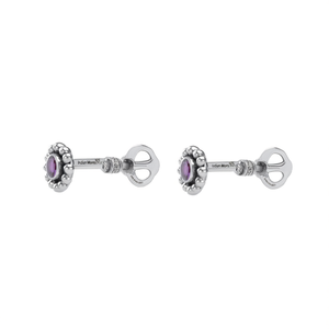 Piercing de nez en argent sterling 925 avec améthyste ronde sertie, style indien, pour femmes et jeunes filles - Product Image 3