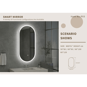 Specchio da Bagno Rettangolare da Parete 20x28 Pollici, Vetro Temperato con Cornice, Antiappannamento e Antischeggiatura - Product Image 4