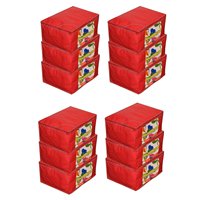 Protège-vêtements JaipurCrafts, ensemble de 12 housses pour sari en non-tissé, rouge, 45 x 35 x 22 cm