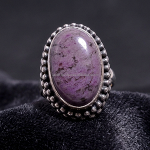 Anillo de cóctel vintage de plata 925 hecho a mano con bisel de piedra púrpura natural, unisex, para uso diario, proveedor de EE. UU. - Product Image 2