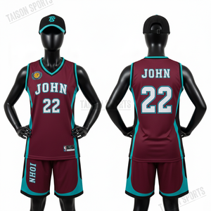 Uniforme de basket-ball pour femmes, 150 GSM, maille polyester respirante, bleu marine, panneau latéral contrasté, short en jersey, logo personnalisé par sublimation - Product Image 2