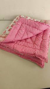 Rabbit <b>Pink</b> White Block Print Quilted <b>Throw</b> <b>Blanket</b> 100% Cotton Eco-Friendly Handmade Modern Hotel Luxury Oversized - Product Image 3