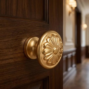 Ba Traditional Cast Iron Flower Drawer <b>Knob</b> <b>Gold</b> Finish Industrial Design Eco-Friendly Durable for Dresser <b>Cabinet</b> Hardware - Product Image 4