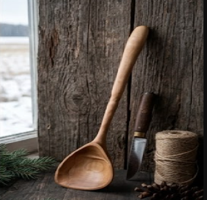 Handcrafted Eco-Friendly Wooden Soup Ladle Long Handle Serving Spoon Natural Wood Kitchen <b>Cooking</b> Utensil Party Tableware Tool - Product Image 6
