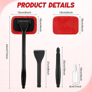 Kit di Pulizia per Parabrezza Auto con 8 Pezzi, Manico Estensibile, Panni in Microfibra, Spazzola e Flacone Spray Vuoto per Lavaggio Vetri Auto - Product Image 5