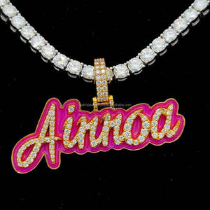 จี้เมอร์ซิไนท์ฮอปโมอิสซาไนท์แบบหลังเคลือบสีชมพูเรืองแสงในความมืดสีเงิน925 - Product Image 2