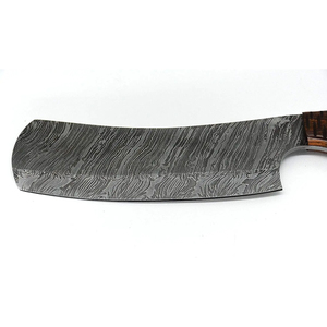 Couteau de chef Burraq OEM de qualité industrielle, en acier Damas fait main, multifonctionnel, à motif torsadé, avec étui en cuir, pour usage en cuisine - Product Image 5