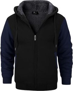 Hooded Sweatshirt <b>Black</b> Navy Contrast Trim Polyester Casual Wear for Adults Winter Promotional Use - Product Image 1