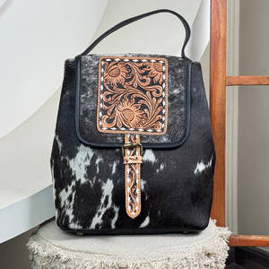 New Personalized Hand <b>Tooled</b> Cowhide Leather <b>Backpack</b> Popular Fashionable Luxury for Travel & Commuting Comfortable <b>Backpack</b> - Product Image 4