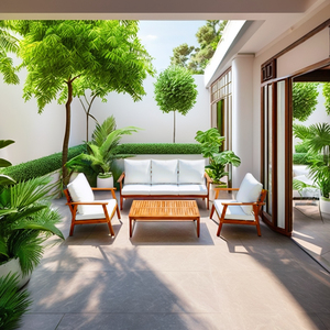 Monaco Sofa 3 seater <b>bench</b> Eco-friendly Outdoor Furniture Garden Acacia Wood Sofa <b>Set</b> Cushions Foldable for Hotels Villas - Product Image 5