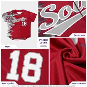 Conjunto de Uniforme de Béisbol Personalizado para Equipo, Sublimado, con Apliques, 100% Poliéster, Manga Corta, Ropa Deportiva, 3D - Product Image 3