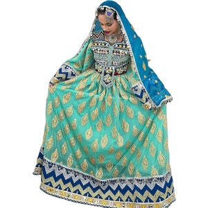 ชุดเดรส afghan kuchi สำหรับผู้หญิงงานแฮนด์เมดสไตล์ชนเผ่าแบบดั้งเดิมแขนยาวลูกไม้ไซส์ใหญ่พิเศษ - Product Image 1