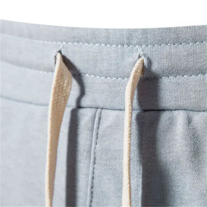 Pantalones Cortos de Algodón de Alta Calidad para Hombre, Transpirables, Cintura Elástica, Cintura Alta, Casuales, con Logotipo Personalizado, Venta al Por Mayor, Teñido Liso - Product Image 3