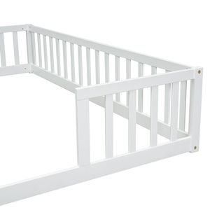 Letto a castello bianco con sponde di sicurezza per dormitori senza porta - Product Image 5