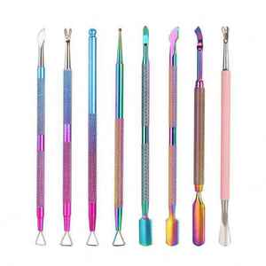 Herramienta de Manicura de Doble Punta de Acero Inoxidable, Empujador de Cutículas, Removedor de Piel Muerta, para Arte de Uñas - Product Image 1