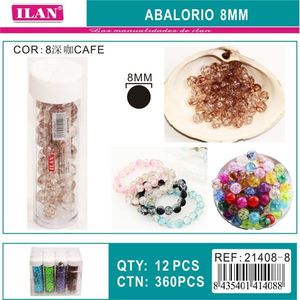 Perline ILAN Abalorio da 8 mm color caffè intenso per la creazione di gioielli - Product Image 3