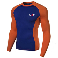 Conjunto de Compresión GAF para Hombre, Camiseta de Protección Solar, Secado Rápido, Spandex/Poliéster, Cuello en V
