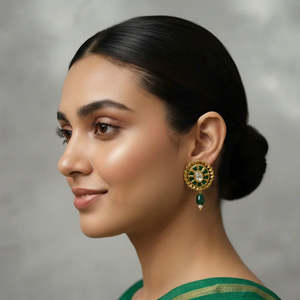 Asscher Cut Zircon Stud Earrings in Gold Plated Brass - Product Image 1