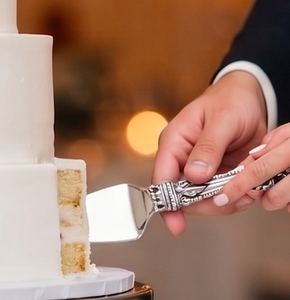 Stainless Steel Cake Knife With Fleur De Lis Handle Non Stick Triangle Blade Dishwasher Safe Perfect For Wedding Use And Parties - Product Image 6