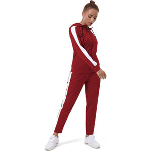 Ensemble de survêtement thermique en polaire pour femme, col montant, mélange de polyester, intérieur brossé, veste zippée intégrale, pantalon de jogging, ensemble de détente hiver - Product Image 3