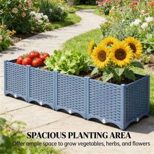 Jardinera Elevada Azul y Maceta para Exteriores, Práctica Caja de Plantación para Flora Exterior - Product Image 2