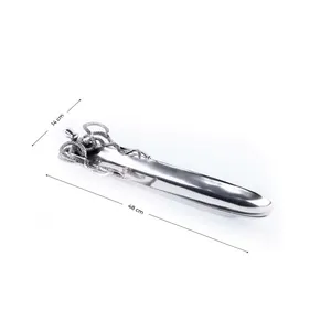 Plateau décoratif en métal de luxe, forme ovale, 48 cm, design traditionnel pour la décoration de mariage, emballage en une seule pièce - Product Image 1