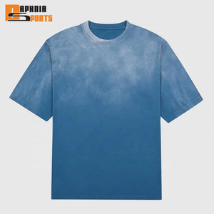 Camisetas Personalizadas con Bordado Desgastado, Lavado Ácido, Efecto Desteñido por el Sol, 100% Algodón, Camiseta Corta de Lujo para Hombre - Product Image 4
