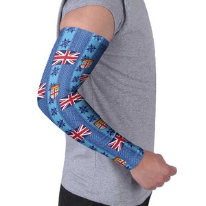 Manchon de bras imprimé par sublimation à motif drapeau britannique UPF50+ unisexe en soie glacée bleue pour protection solaire toutes saisons - Product Image 5