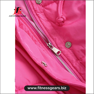 Doudoune courte matelassée en duvet d'oie rose pour femme, à manches longues et capuche, style décontracté avec nœud chinois, collection hiver Y2K - Product Image 6