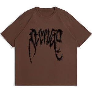 Camisetas Estampadas Unisex de Gran Tamaño, Estilo Americano, para Hombre y Mujer, Holgadas, de Algodón Grueso, Manga Corta, Estilo Hip Hop, para Parejas - Product Image 2