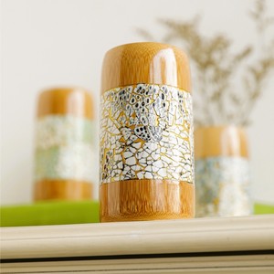Drinking cups for <b>eco</b> friendly wedding celebration cheapest cost bamboo <b>egg</b> shell inlaid cup - Product Image 3