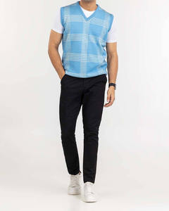 Suéter de Punto Grueso para Hombre, Cuello Redondo, Negro, Mezcla de Lana al 70% y Cachemira al 30%, Personalizado, Sin Mangas - Product Image 5