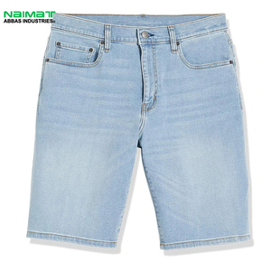 High Quality Men Denim Shorts Straight <b>Cut</b> Relaxed Fit Cargo Jean Shorts Sustainable Cotton Denim Pants for Men - Product Image 6