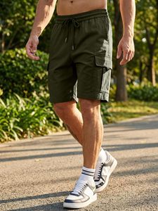 Men's Olive Green Cargo Shorts Men’s Premium Summer Shorts Breathable Lightweight Fabric for Casual & Outdoor Wear - Product Image 3