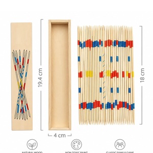 Juego de Palitos de Madera Ecológicos, Varillas Coloridas con Rayas, Caja de Madera, Diseño de Imitación Antigua, Artesanía Calvin, para Fiestas - Product Image 2