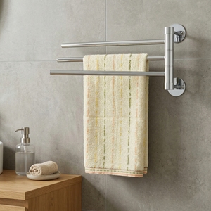 Best OEM Cast Iron <b>Chrome</b> Finish Three-Layer Modern Wall Mounted Bathroom Organizer Household Heater Home Storage Towel Racks - Product Image 1