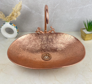 Moderno Lavabo de Baño de Cobre con Tamaño Personalizado, Escurridor, Capacidad de 9L, Montaje de Grifo de un Solo Orificio, Resistente al Agua - Product Image 4