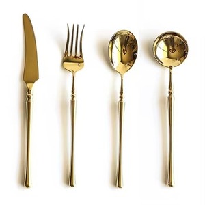 Ensemble de couverts en or champagne mat, ensemble de couverts élégants pour les événements de restauration, les mariages, les cadeaux de pendaison de crémaillère - Product Image 1