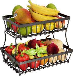 Étagère de rangement pour fruits et légumes, détachable, 2 niveaux, pour comptoir, panier à fruits - Product Image 1