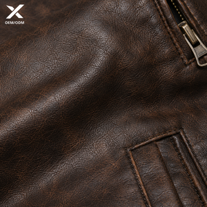 Veste en cuir marron pour homme, style urbain et rétro, manches longues, coupe-vent, style automne, vêtements de moto, adulte, fabriqué au Pakistan, Sialkot, OEM - Product Image 3