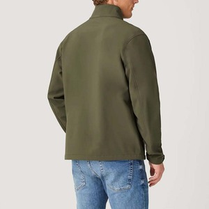 Veste zippée à col montant vert olive pour homme, coupe-vent, décontractée, en polyester, coupe régulière, pour l'automne - Product Image 4