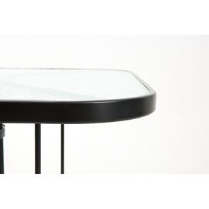 Square Patio Dining <b>Table</b> 35 Inch with Tempered Glass Top and <b>Umbrella</b> Hole Outdoor Bistro <b>Table</b> for Backyard Deck Black - Product Image 3