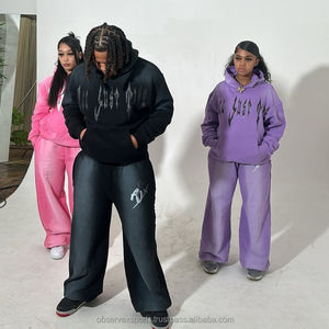 Conjuntos Deportivos de Invierno para Hombre, 100% Algodón Grueso, Estilo Vintage Desgastado con Bordado y Parches, Lavado Ácido, Cierre de Cremallera, Fabricante Personalizado con MOQ - Product Image 4