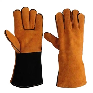 Guantes de Trabajo de Cuero Vacuno de Primera Calidad, Resistentes al Fuego y al Calor, para Soldadores Industriales, con Forro de Algodón, para Uso General - Product Image 4