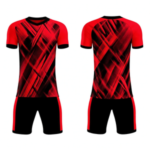 Conjunto de Uniforme de Fútbol Personalizado, Camiseta y Pantalones Cortos, Ropa Deportiva Profesional para Entrenamiento de Equipos, Diseño de Tela Ligera y Transpirable - Product Image 1