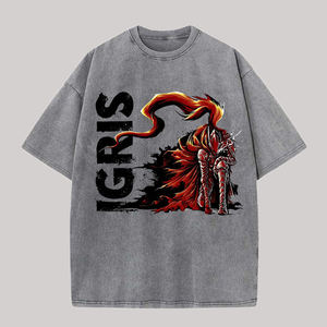 Camiseta Oversize Vintage de Algodón 100% de Alto Gramaje con Hombros Caídos, Lavado Ácido, Tejida, Tallas Grandes para Hombre al por Mayor - Product Image 6