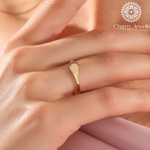 Charm Jewells Minimalist Yellow Gold <b>Moissanite</b> Cushion Cut <b>Engagement</b> <b>Ring</b> <b>Oval</b> Shape Unisex Everyday Wear IGI Certified - Product Image 4