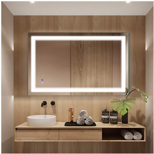 Miroir de salle de bain LED 20X28 avec lumières, anti-buée, à intensité variable, rétroéclairé + éclairé par l'avant, miroir de salle de bain éclairé pour mur - Product Image 4
